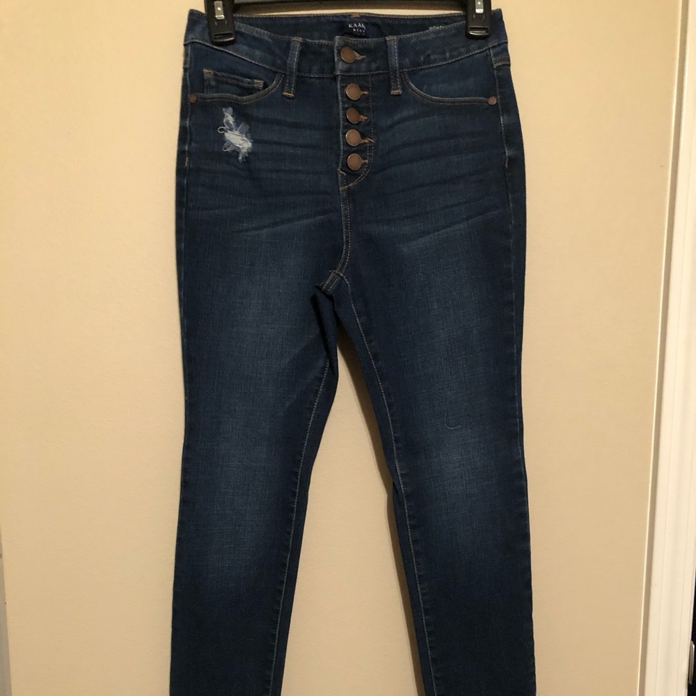 Destroyed Hem Skinny Jeans